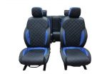Чехлы сидений УАЗ Патриот (с 2018 г.в.) черные с синими вставками